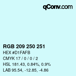 Color code: RGB 209 250 251 | qconv.com