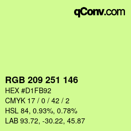 Color code: RGB 209 251 146 | qconv.com