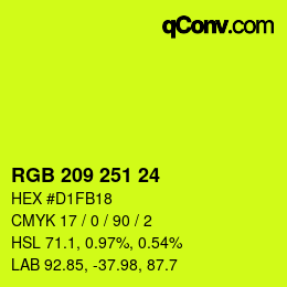 颜色代码: RGB 209 251 24 | qconv.com