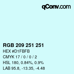 Color code: RGB 209 251 251 | qconv.com