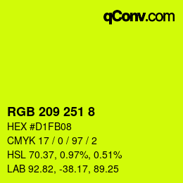 Color code: RGB 209 251 8 | qconv.com