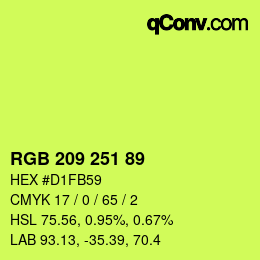 カラーコード: RGB 209 251 89 | qconv.com
