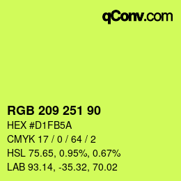 Color code: RGB 209 251 90 | qconv.com