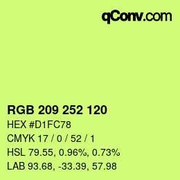 颜色代码: RGB 209 252 120 | qconv.com