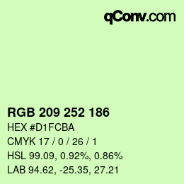 Color code: RGB 209 252 186 | qconv.com