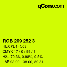 颜色代码: RGB 209 252 3 | qconv.com