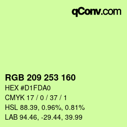 Color code: RGB 209 253 160 | qconv.com