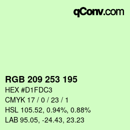 Color code: RGB 209 253 195 | qconv.com