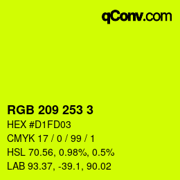 颜色代码: RGB 209 253 3 | qconv.com