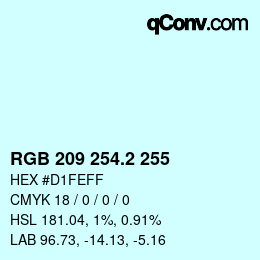 Color code: RGB 209 254.2 255 | qconv.com