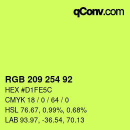 Color code: RGB 209 254 92 | qconv.com