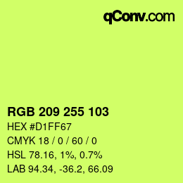 Color code: RGB 209 255 103 | qconv.com