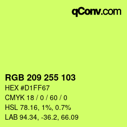カラーコード: RGB 209 255 103 | qconv.com