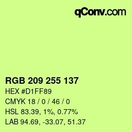Color code: RGB 209 255 137 | qconv.com