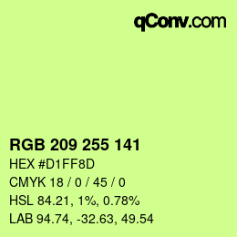 Color code: RGB 209 255 141 | qconv.com