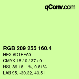 カラーコード: RGB 209 255 160.4 | qconv.com
