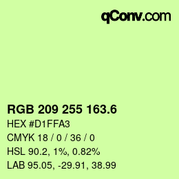 カラーコード: RGB 209 255 163.6 | qconv.com