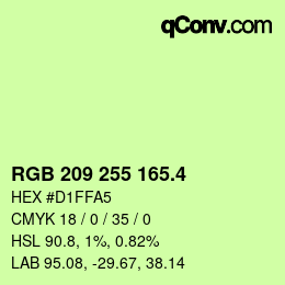 カラーコード: RGB 209 255 165.4 | qconv.com