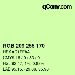 Color code: RGB 209 255 170 | qconv.com