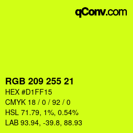 カラーコード: RGB 209 255 21 | qconv.com