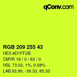 Código de color: RGB 209 255 43 | qconv.com