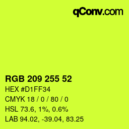 颜色代码: RGB 209 255 52 | qconv.com