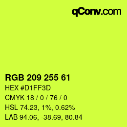 Color code: RGB 209 255 61 | qconv.com