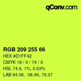 Color code: RGB 209 255 66 | qconv.com