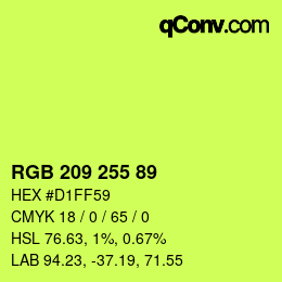 Color code: RGB 209 255 89 | qconv.com