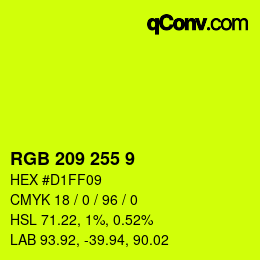 Color code: RGB 209 255 9 | qconv.com