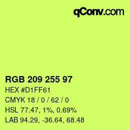 Color code: RGB 209 255 97 | qconv.com