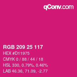 Color code: RGB 209 25 117 | qconv.com