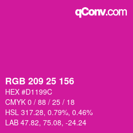 Color code: RGB 209 25 156 | qconv.com