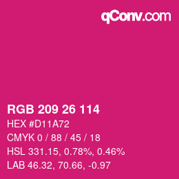 Color code: RGB 209 26 114 | qconv.com