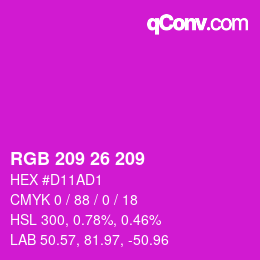 Color code: RGB 209 26 209 | qconv.com