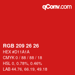 Color code: RGB 209 26 26 | qconv.com