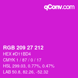 Color code: RGB 209 27 212 | qconv.com