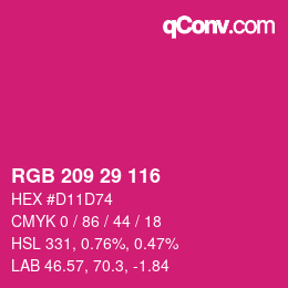 Color code: RGB 209 29 116 | qconv.com