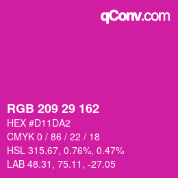 Color code: RGB 209 29 162 | qconv.com