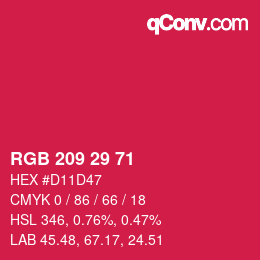 カラーコード: RGB 209 29 71 | qconv.com