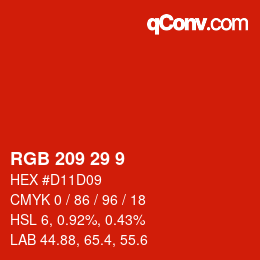Color code: RGB 209 29 9 | qconv.com