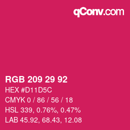 カラーコード: RGB 209 29 92 | qconv.com