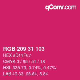 Color code: RGB 209 31 103 | qconv.com