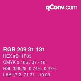 Color code: RGB 209 31 131 | qconv.com