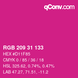Color code: RGB 209 31 133 | qconv.com