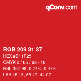 Color code: RGB 209 31 37 | qconv.com