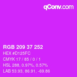 カラーコード: RGB 209 37 252 | qconv.com