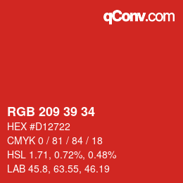 Color code: RGB 209 39 34 | qconv.com