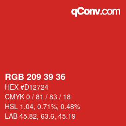 Farbcode: RGB 209 39 36 | qconv.com