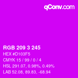 カラーコード: RGB 209 3 245 | qconv.com